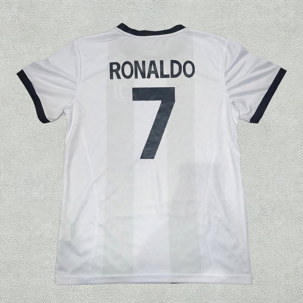 Juventus Ronaldo 7 Jersey Youth 12 White Black Home Shirt Official Product Kids